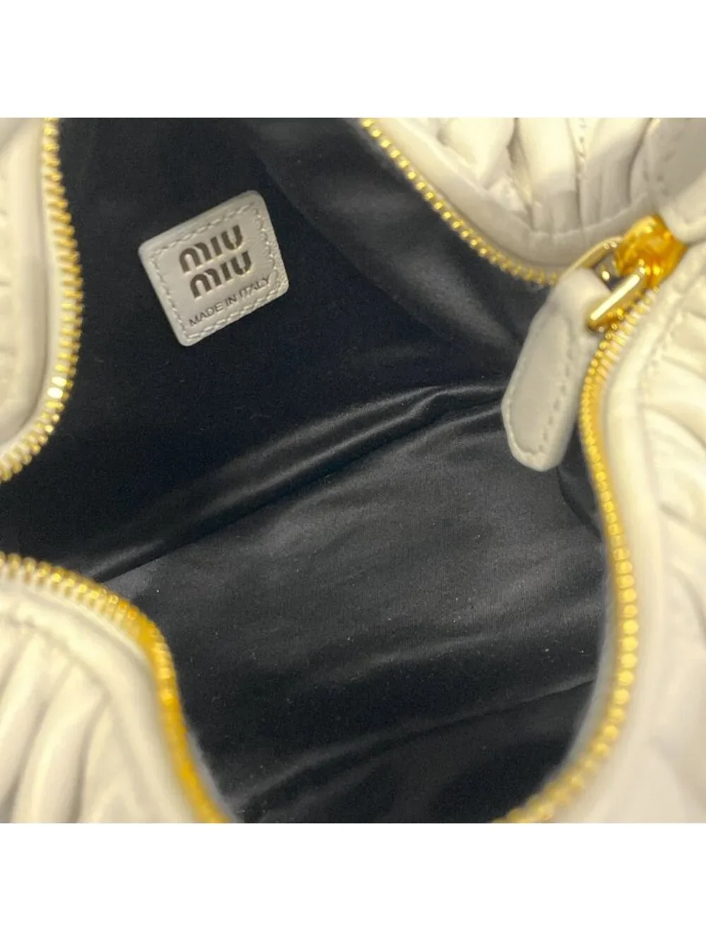 Miu Miu Matelasse Bianco Mini Bag Leather